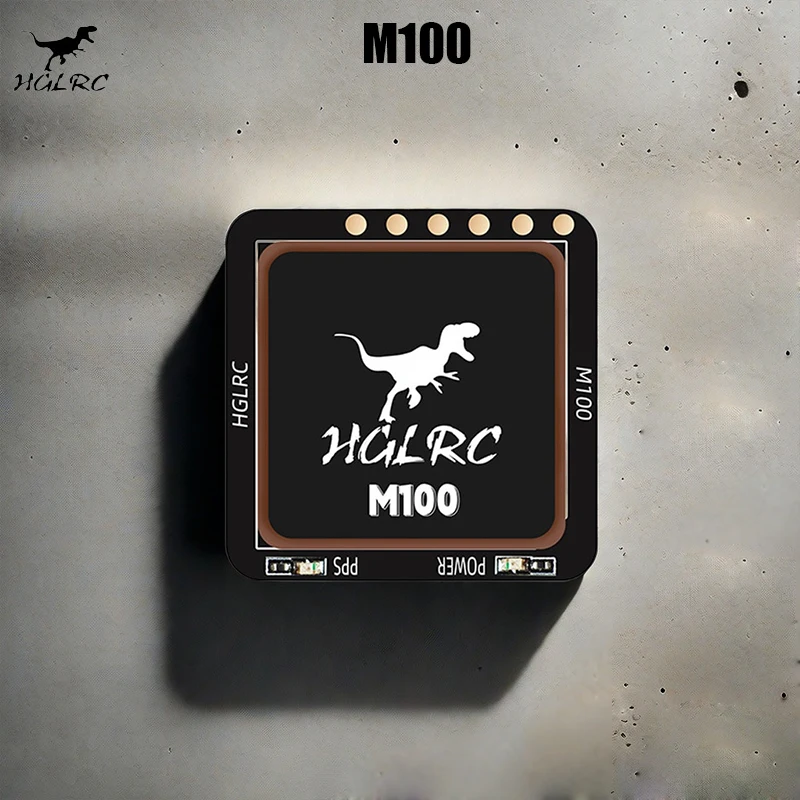 HGLRC M100-5883 M10 GPS-Modul mit Kompass, Keramikantenne, integrierte LED-Anzeigen, 21 x 21 mm, für RC-Flugzeug, FPV, große Reichweite