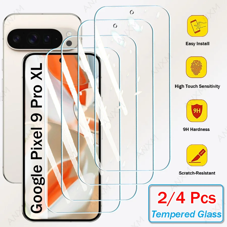 2/4PCS Gehärtetes Glas Für Google Pixel 9 8 Pro XL Displayschutzfolien Google Pixel 9 8 Pro 8Pro 9Pro XL Film Volle Abdeckung Kleber Image