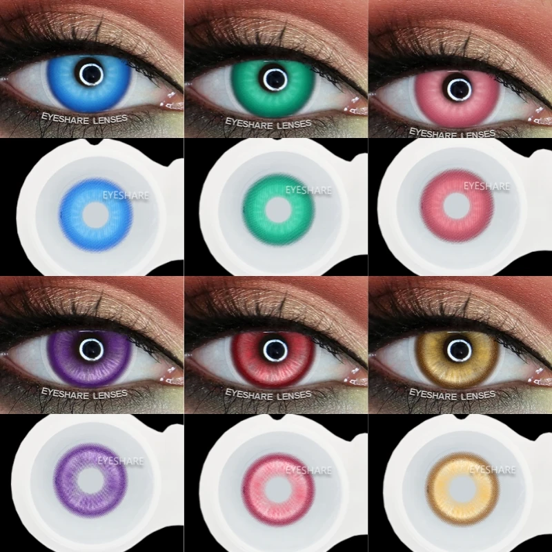 EYESHARE Anime Farbe Kontaktlinsen Für Augen Cosplay Farbige Linsen Blau Verrückte Halloween Linsen Kontaktlinsen Schönheit Make-Up Image
