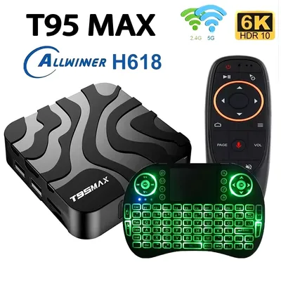 Original T95 Max Smart TV Box Android14 Allwinner H618 6K 2,4G/5G BT5.0 Streaming Media Player Ultra HD TV Media Player