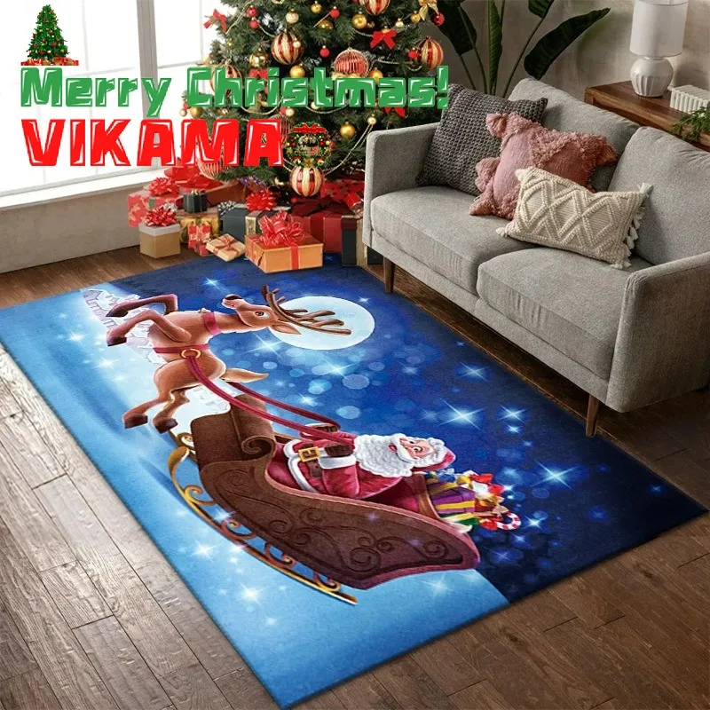 VIKAMA Weihnachtsdekoration, Kristallflor, Schlafzimmer, harter Sofatisch, Nachttischteppich, maschinenwaschbar, pflegeleicht Image