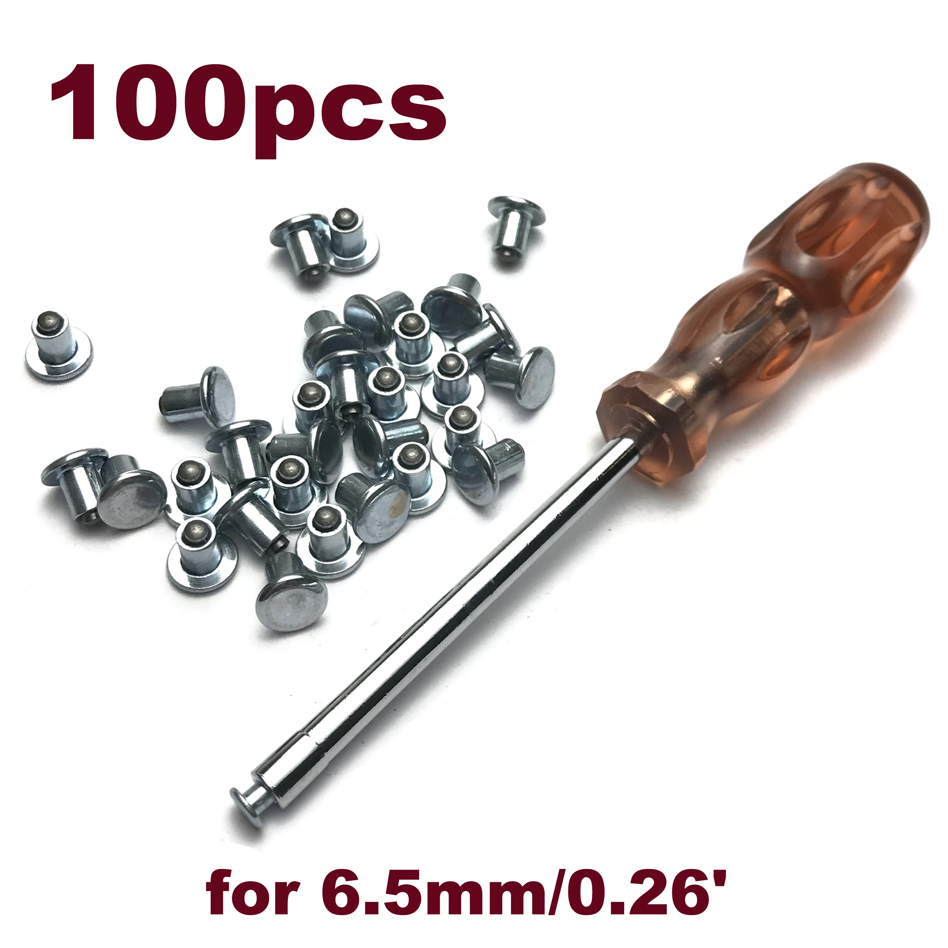 100 Stück 6,5 mm/0,26 Zoll Autoreifen Stollen Schneereifen Spike für Fahrrad Motorrad ATV Schuh mit Installationswerkzeugen