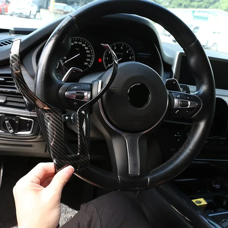 Für BMW F20 F22 F21 F30 F32 F33 F36 F06 F12 X5 F15 X6 F16 ABS Carbon Faser Auto m-Sport Lenkrad Abdeckung Auto Zubehör Image