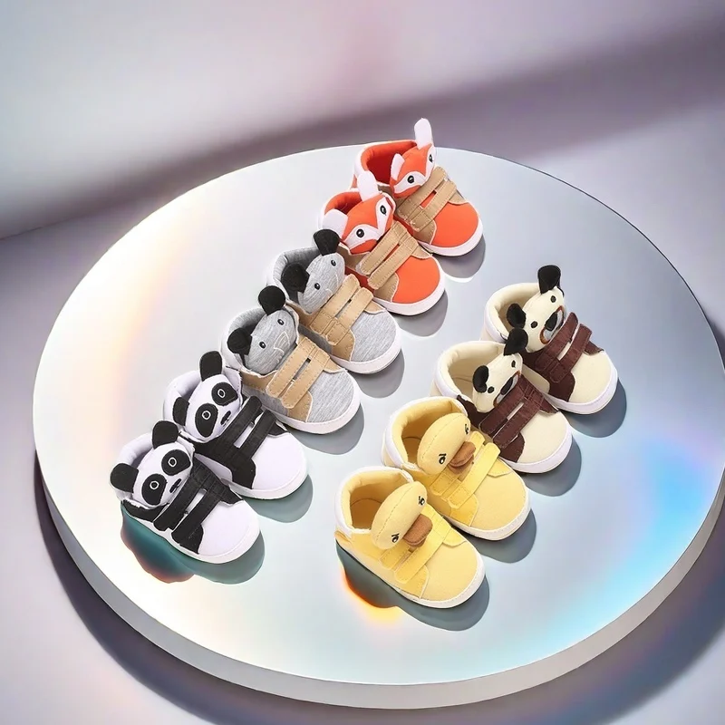 Cartoon niedliche weiche Sohle High Top Neugeborene Herren-und Damenschuhe Freizeit schuhe Neugeborene Wanderschuhe 0-18m Baby Sportschuhe