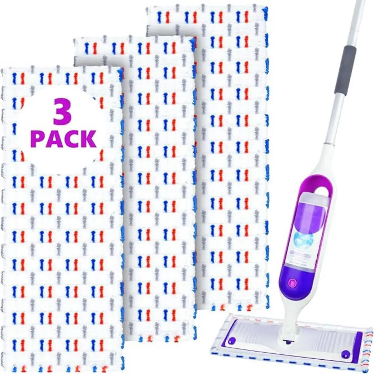 Wieder verwendbare 3er-Pack-Mop-Pads, kompatibel mit Swiffer-Power-Mop, Power-Mop-Nachfüll-Power-Mop-Nachfüll-Pads Nass-Pads Nachfüll-Mop-Pads Image