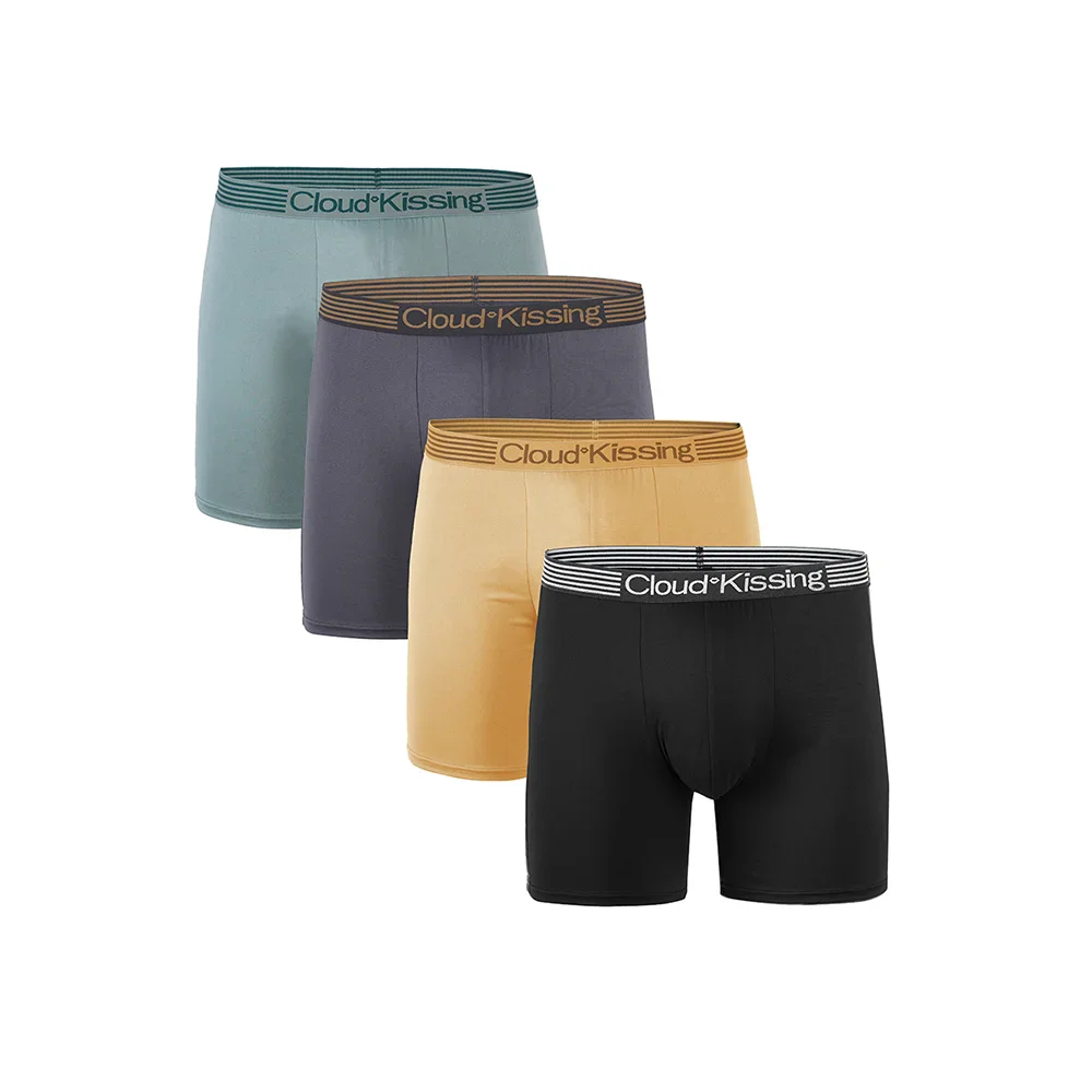 4Pcs Lange männer Unterwäsche Schlüpfer der Männer Sexy Mann Boxer Unterwäsche Shorts Viele Männliche Boxershorts Set Familie Unterhosen marken Image