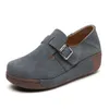 Sport lässig Damenschuhe Leder Slipper bequeme rutsch feste Plattform Keil absätze erhöhen Damenschuhe Größe 35-41