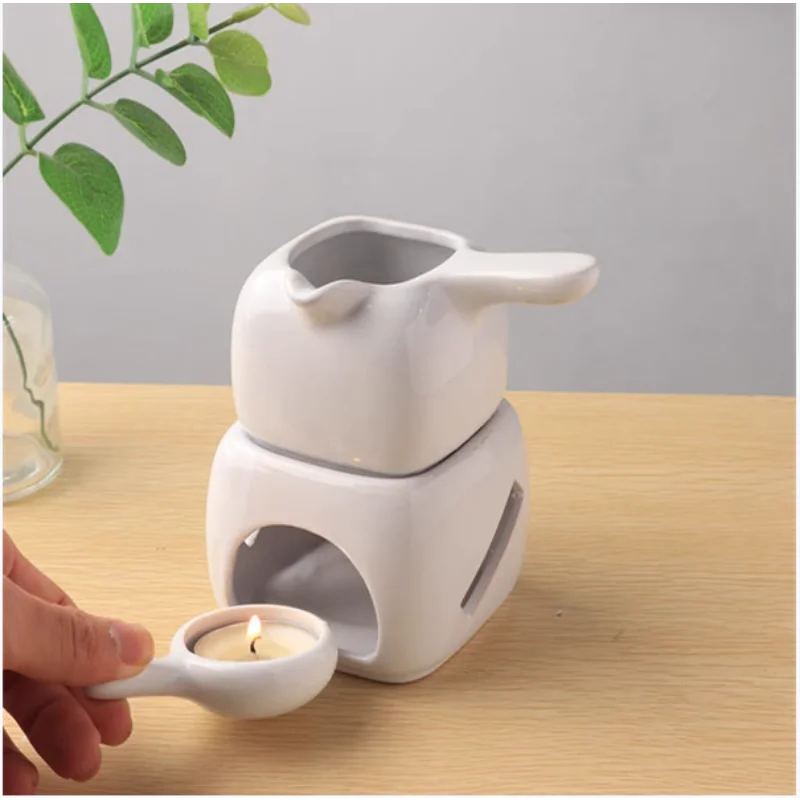 Keramikquadrat mit Grifftrennung, große Kapazität, Aromatherapie-Herdlampe, Club SPA, ätherisches Öl, Massageheizung, Kerzenhalter Image