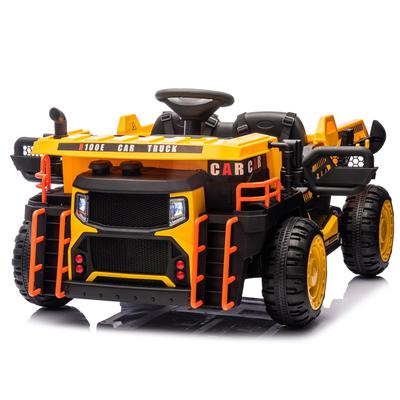 Electric Ride-On Construction Vehicle for Kids, Two-Seater with Rear Dump, MP3, and Remote Control