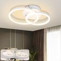 ZMH - Plafonnier led Plafonnier Chambre - 2 Anneaux Blanc Lampe de Salon Rotative Lampe de Chambre