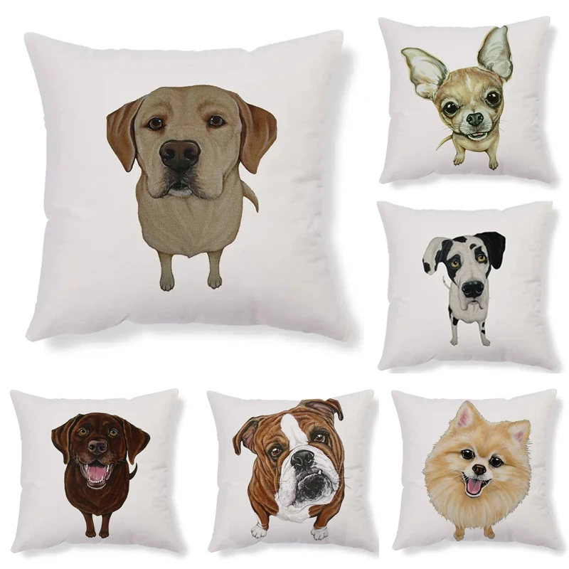 Niedliche Hunde muster Kissen bezug für Wohnzimmer Sofa Schlafzimmer dekorative Kissen bezug Home Office Stuhl Auto Soft Throw Pilows Geschenke