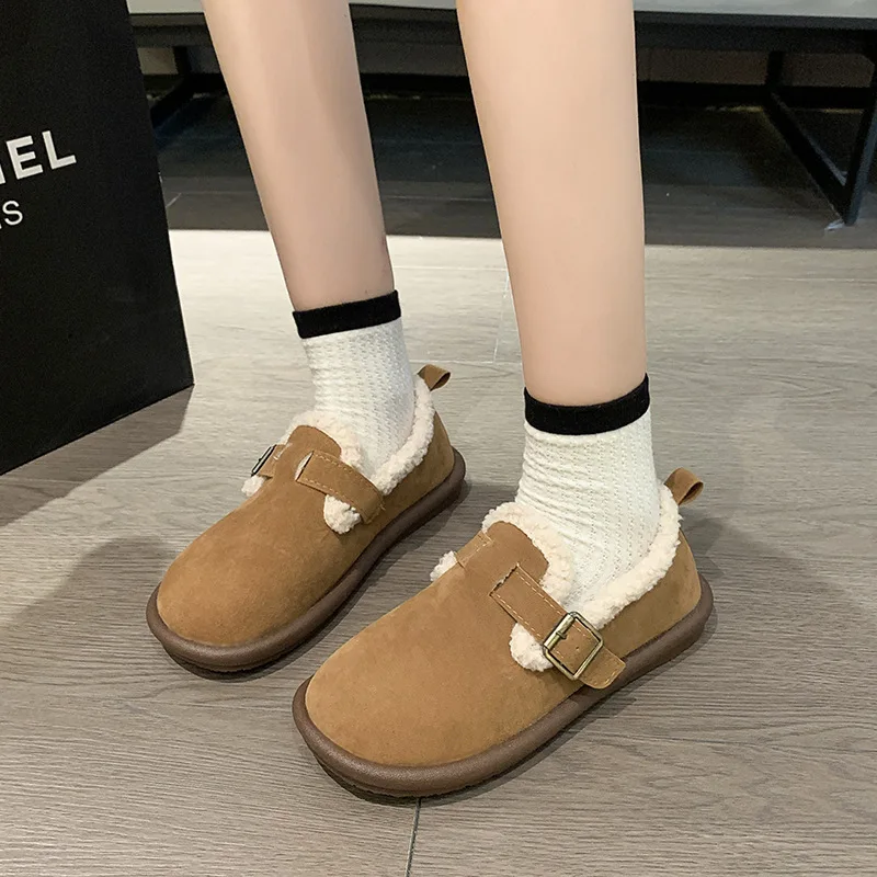 Damen Baumwoll schuhe Herbst Winter Anti Slip warme Vintage Plüsch Boken Schuhe Indoor Anti Slip Baumwoll schuhe