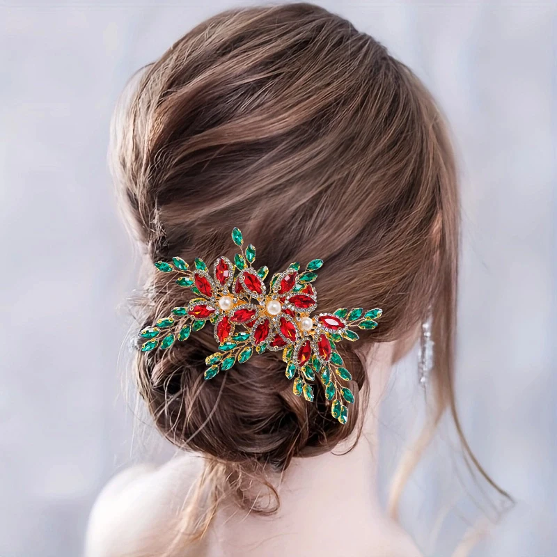 Luxus Kristall handgemachte Haarkamm Perle Stirnband Tiara für Frauen Abschluss ball Party Braut Hochzeit Haarschmuck Schmuck Kamm Tiara Image