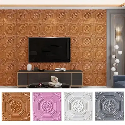Pastoral Stil Tapete selbst klebend wasserdicht und feuchtigkeit beständig 3D Stereo Wanda uf kleber Image
