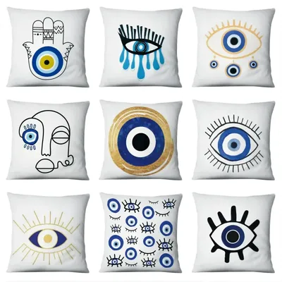 Böser Blick Symbol Kunstdruck Kissen bezug Soft Throw Kissen bezug Anzug für Schlafzimmer Dekor Image