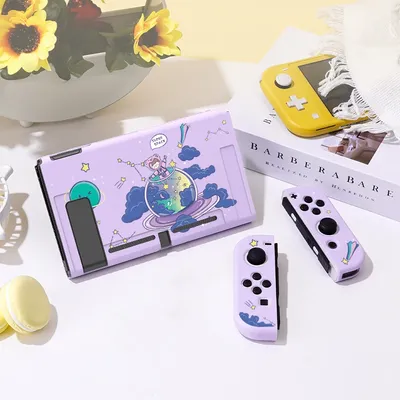 Space Milk Tea Schutzhülle für Switch oled, Soft TPU Slim Cover für Nintendo Switch Console, ns Game Image