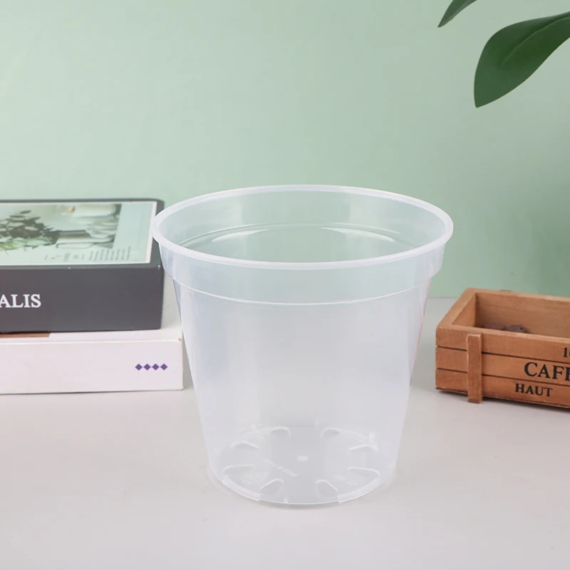 Runder Pflanzer Topf Orchidee Kindergarten Container Pflanzer Behälter transparente Orchidee Behälter runde Start töpfe Image