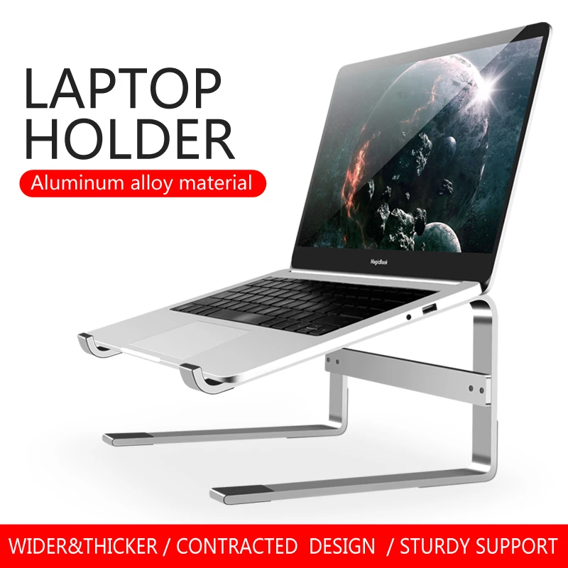 Aluminium Laptop Ständer Ergonomische Abnehmbare Computer Riser Halter Notebook Für Macbook Air Mac Buch Pro Dell HP Lenovo Zubehör Image