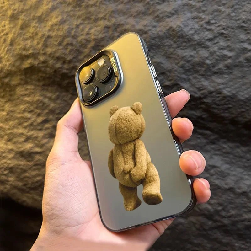 Neue Cartoon Teddybär Paar matt Hard Back Handy hülle für iPhone 15 14 13 12 11 Pro max xs x xr 7 8 plus 15 Soft Bumper Cover Image