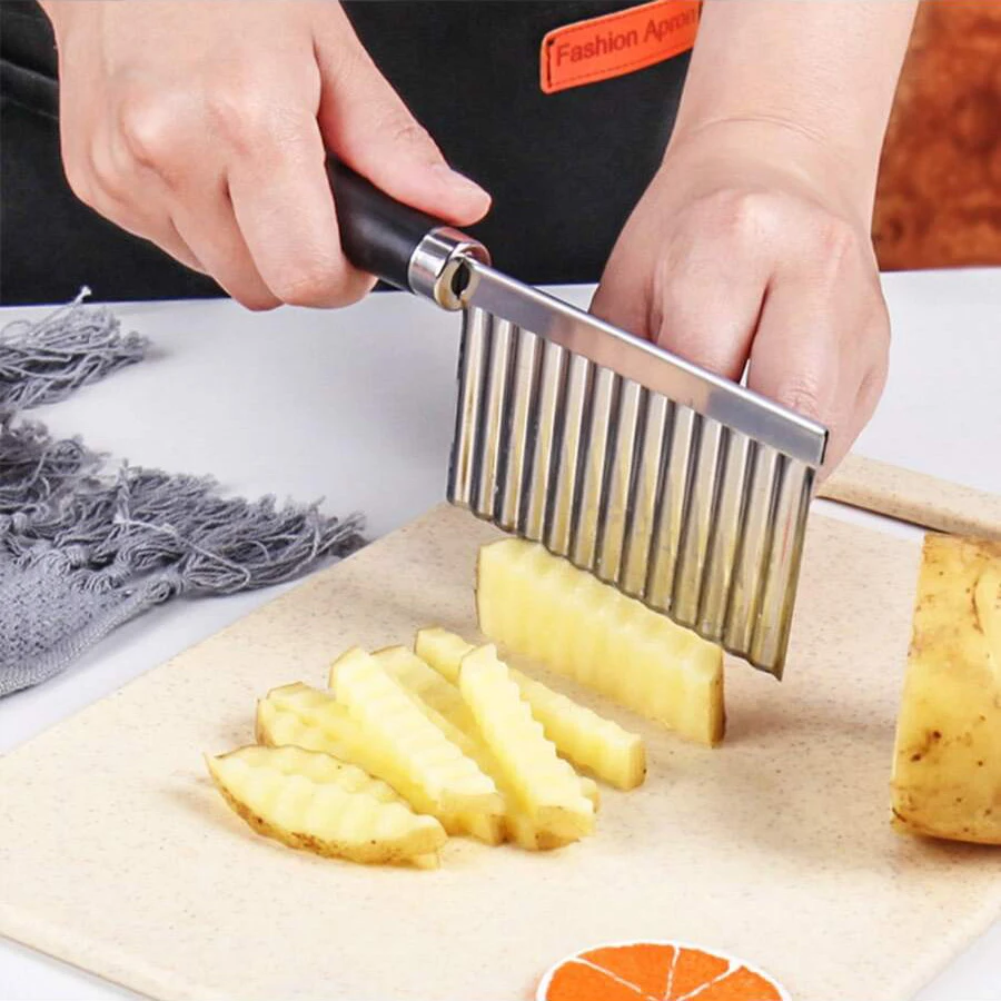 1pc Edelstahl welliges Kartoffel messer multifunktion ale Küche Haushalt Spike Kartoffel messer Phantasie Messer Gemüses ch neider Image