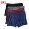 L-8XL Plus Banboo Fibra Uomo Intimo Boxer maschile Mutandine solide Pantaloncini Mutande da uomo Traspirante Intimo Uomo boxer 4 pezzi