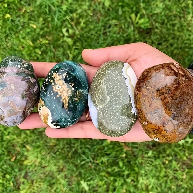 1 stücke Ozean Jaspis Palmen stein poliert Taschen stein für Hausgarten Dekoration Image