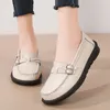 Alle lässigen Einzels chuhe Leder Bohnen schuhe weiche Sohle weiches Leder Mutter schuhe 44 große Größe 43 Damenschuhe flache Slipper