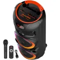 ZQS8251 altoparlante ad alta potenza di picco da 400W Woofer da 8 pollici Subwoofer da discoteca Super Bass altoparlanti BT con ruote a luce LED con microfono Wireless