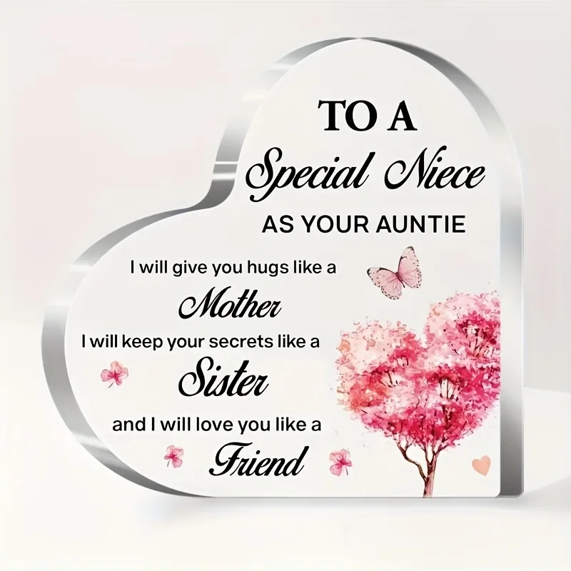 1 Stück, eine besondere Nichte wie Ihre Tante, ich werde dich immer lieben/Tante-Geschenke für Nichte, Geburtstagsgeschenke für Neffe und Tante Image