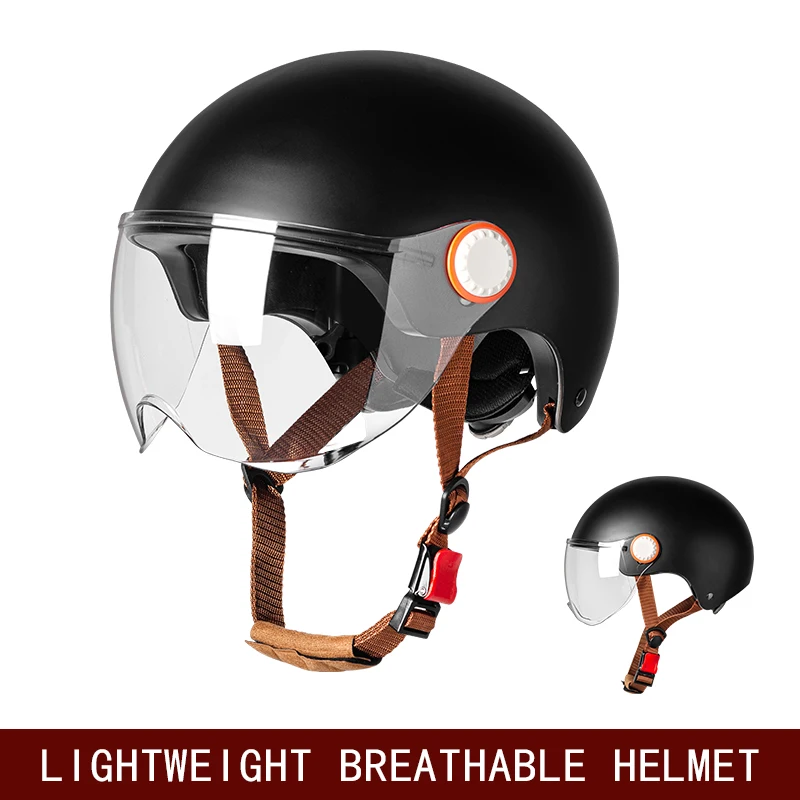 Motorrad Helm Skateboard Ski Helm Licht Halbhelm für Männer und Frauen im Sommer Fahrrad Sonnenschutz Belüftung und einstellen Image