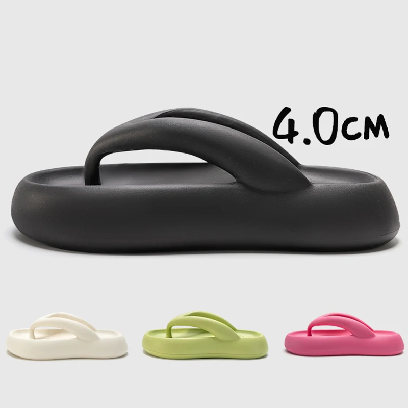 Fischgräten-Hausschuhe mit dicken Sohlen für Damen im Sommer, höhenvergrößernde Sandalen für den Außenbereich von rutschfesten Strandschuhen Image