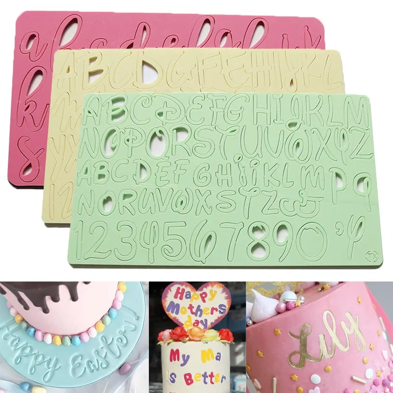 Neue Kuchen Werkzeug Acryl Hauptstadt/Alphabet/Zahl Geprägte Cutter Form Brief Kuchen/Kekse Cutter Stempel Fondant Kuchen dekorieren Werkzeuge Image