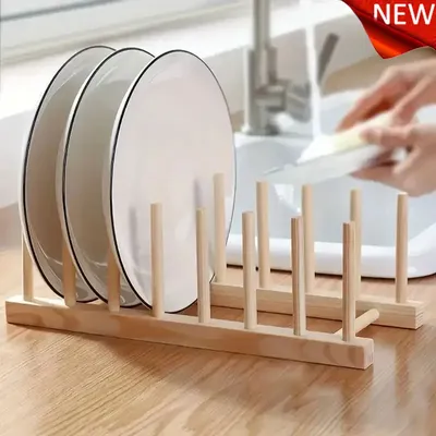 Multifunction Wooden Stand Rack Kitchen Bowl Cup Drain Holder Organizer Kitchen Sundries Rack Cups Shelf Table Book Display