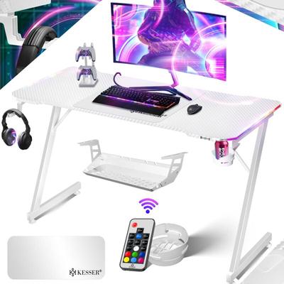 Kesser - Ultimativer Gaming Tisch Z-Frame Gaming Schreibtisch mit Getränkehalter Kopfhörer Haken Image
