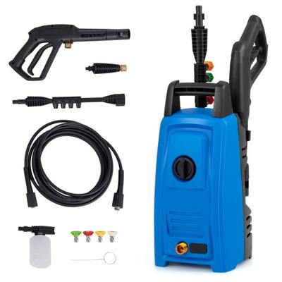 Costway 1900 PSI 1.8 GPM Electric Pressure Washer with 4 Quick Connect Nozzles-Blue