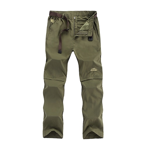 Herren 2-in-1 leichte schnell trocknende wasserdichte Wanderhose Cabrio Wanderhose 3x groß dunkelgrün Image