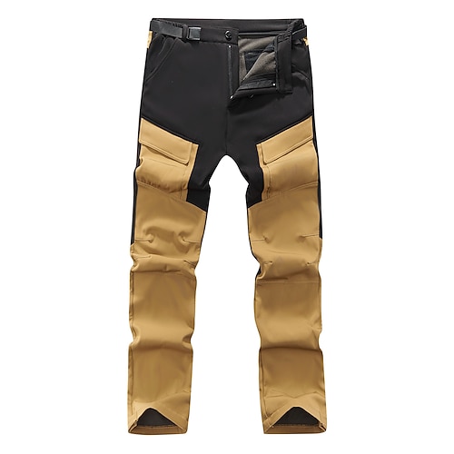 herren kletterhose verdickte sportlich hose wandern trekking strapazierfähig slim fit outdoorhose warm trousers grau - hersteller 4xl/eu-größe 56 Image