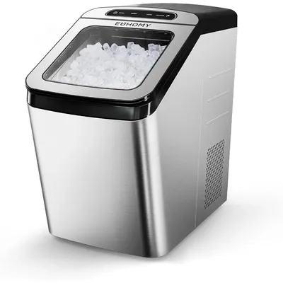 Countertop, Max 34lbs/Day, 2 Way Water Refill, Self-Cleaning Pebble Ice Maker Machine with 3Qt