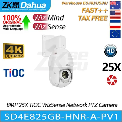 Dahua-câmera ptz original SD4E825GB-HNR-A-PV1, 5-125mm, 8mp, 25x, tioc, wizsense, rede colorida