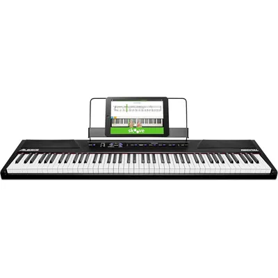 88 Key Digital Piano Keyboard with Semi Weighted Keys, 2x20W Speakers, 5 Voices, Split, Layer and