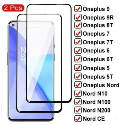 9D Tempered Glass For Oneplus 9 9R 9E 9Rt 8T 7 7T 6 6T 5 5T Screen Protector For Nord Ce N10 N20