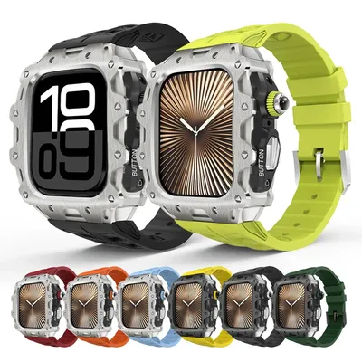 Modification Kit Case Band for Apple Watch Series 10 46mm Luxury Sports Zinc Cover for Iwatch 10 46
