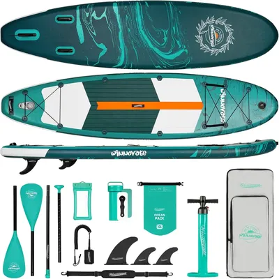 Inflatable Stand Up Paddle Board, Extra Wide Paddle Board for Adult/Family/2+1 People