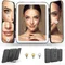 Portable Trifold Makeup Mirror with Rechargeable LED Lights, 1X/3X/7X Magnification, Foldable Design