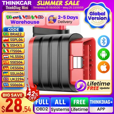 THINKCAR THINKDIAG MINI Auto OBD2 Bluetooth Scanner Full System Diagnostic All Car Lifetime Free Automotive Diagnosis Scan Tool