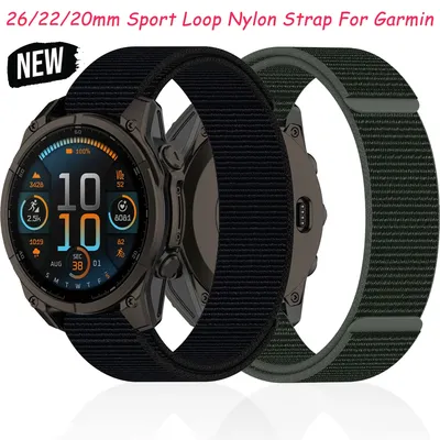 26/22/20mm Nylon Strap For Garmin Fenix 8 51mm 47 43 6/6x/6s/7/7x//7s5/5x Sport Loop Bracelet Watch