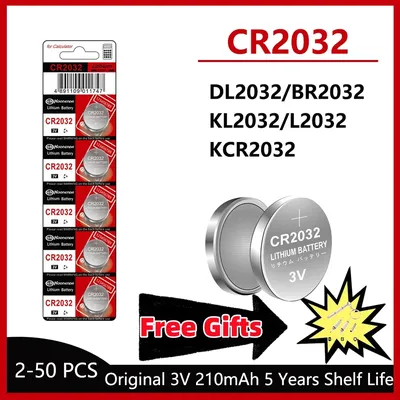 High-Capacity CR2032 Lithium Button Coin Cell 2032 Battery Compatible with AirTag Key FOBs