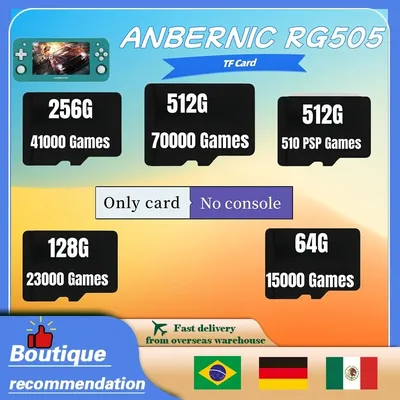 For ANBERNIC RG505 TF Card Memory Cards 64G 128G 256G 512G Memory Cards 70000 Games Retro Handheld