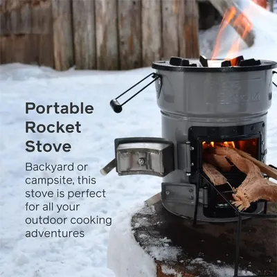 Rocket Stove Heavy Duty Portable Camp Stove for Outdoor Cooking.