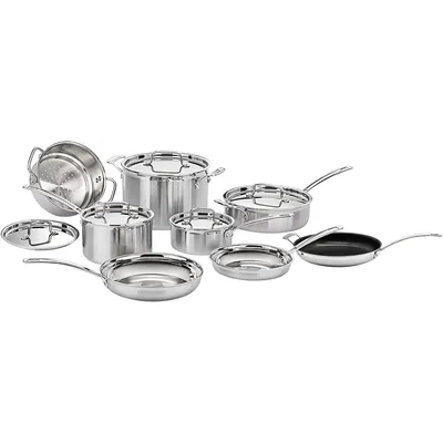 13 Piece Cookware Set, MultiClad Pro Triple Ply, Silver, MCP-13N